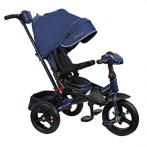 Трехколесный велосипед - New Leader 360° 12x10 Air Car, темно-синий (Moby Kids, 641210)
