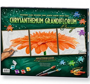 Раскраска по номерам, Хризантема крупноцветковая оранжевая. Триптих (Schipper, 9400684)