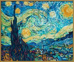 Раскраска по номерам – Звёздная ночь, художник Ван Гог, 50 х 60см (Schipper, 9360606) - миниатюра
