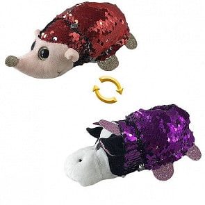Мягкая игрушка из серии Перевертыши - Ежик/ Корова с пайетками, 16 см (ABtoys, M5022)