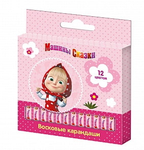 Восковые карандаши «Маша и Медведь», 12 штук (Росмэн, 29096ros)