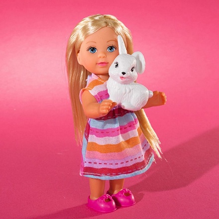 Кукла Еви с кроликом, 12 см 