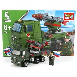 Конструктор – Камаз: ракетная установка, 108 деталей с фигуркой (Город Мастеров, KK-7041-Rsim)