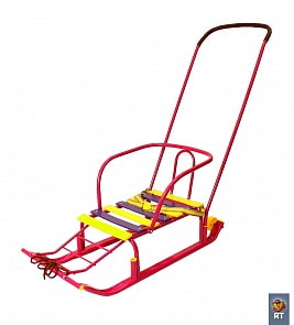 Санки Считалочка Семерка с большими колесиками, красные (RT, 3656rt)