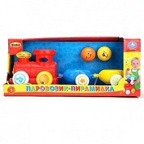 Развивающая игрушка "Паровозик-пирамидка" (Умка, 0750-07sim)