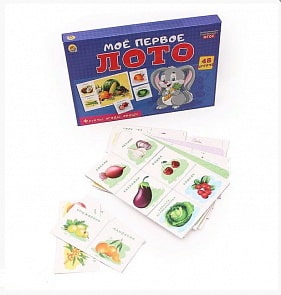 Игра настольная - Мое первое лото - Фрукты, ягоды, овощи, 48 карточек (Рыжий Кот, ИН-6762)