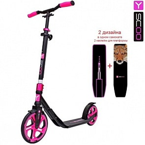 Самокат Y-Scoo RT 250 One&One, pink, 2 дизайна в 1 самокате (Y-Scoo, 6387RT)
