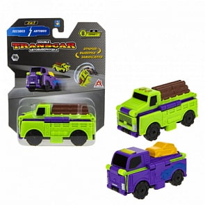 Автовывернушка Transcar 2 в 1: Лесовоз – Автовоз, 8 см (1toy, Т18283)