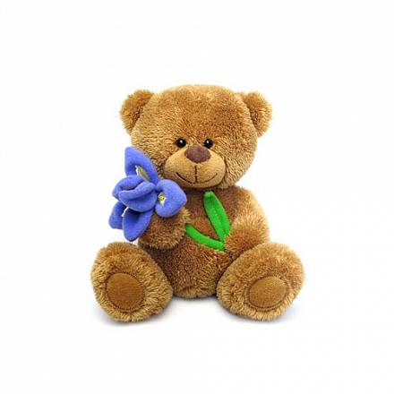 Мягкая игрушка - Медвежонок Сэмми с ирисом, музыкальный, 17,5 см. 