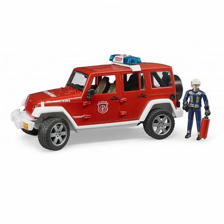 Пожарный внедорожник Bruder Jeep Wrangler Unlimited Rubicon, с фигуркой 