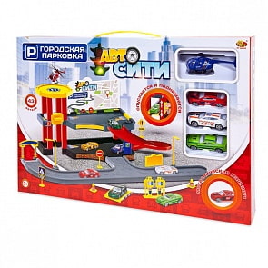 2-х уровневая парковка - АвтоСити, из серии - Железные дороги, треки, парковки, 43 детали (ABtoys, PT-00862)