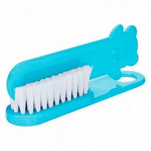 Щетка натуральная мягкая с гребнем, голубая, 0+ (Canpol, 250930582)