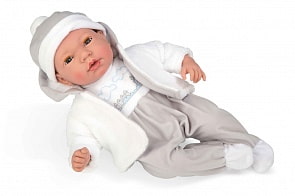 Интерактивный пупс с мягким телом - Arias Elegance, в сером костюме, 38 см (Arias, Т16349)