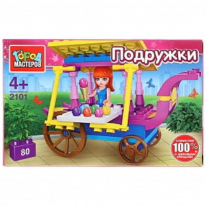 Конструктор Продавец мороженного, с фигуркой, 80 деталей (Город мастеров, 2101-AA)