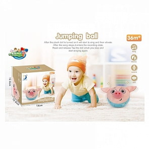 Мягкая свинка прыгающая, на аккумуляторе, озвученная, запись/воспроизведение (B243-H30001)