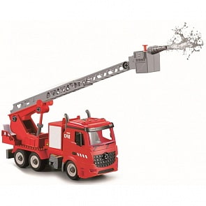 Пожарная машина-конструктор, фрикционный, свет, звук, вода, 1:12 (Funky toys, FT61114)