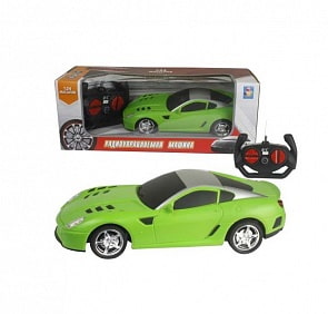 Спортавто Машина на радиоуправлении, 1:24, 27 МГц, 20 см, 4 канала, на батарейках, матовый зеленый (1toy, Т13848)