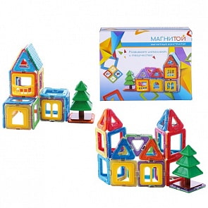 Конструктор магнитный - Дом с елочкой, 42 детали (Магнитой, LL-1012)