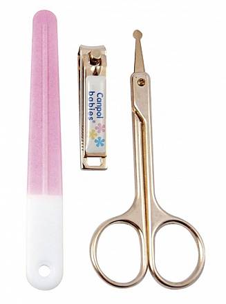 Маникюрный набор – ножницы, щипчики, пилочка, розовый, 0+ 