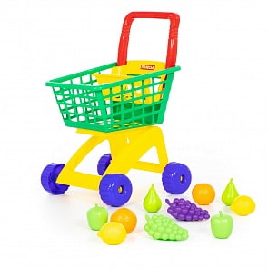 Тележка для маркета, набор продуктов №7, 10 элементов (Полесье, 61911)