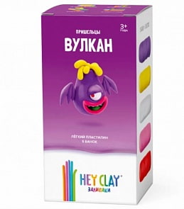 Легкий пластилин для лепки Залипаки - Вулкан, 5 банок (Hey Clay)
