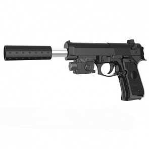 Пистолет с лазерным прицелом, глушителем и гелевыми пулями 06 (100002047)