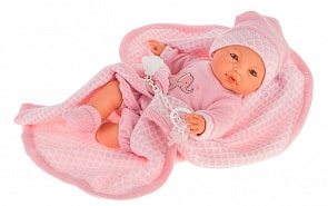 Интерактивная кукла Вега в розовом, плачет, 37 см (Antonio Juan Munecas, 1452P)