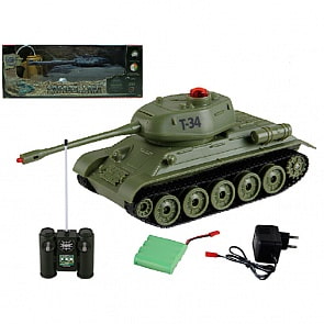 Танк Т-34 на радиоуправлении, свет и звук (Yako Toys, R6107)