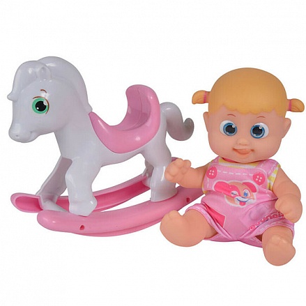 Кукла Бони из серии Bouncin' Babies 16 см., с лошадкой-качалкой, дисплей 