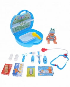 Маленький доктор. Набор доктора с пупсом в чемодане (ABtoys, PT-00320)