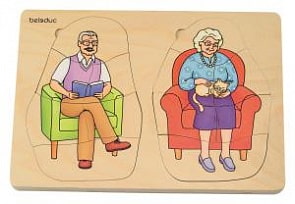 Развивающий Пазл "Дедушка и бабушка"
