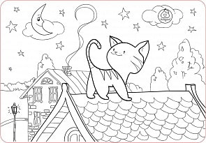 Коврик-раскраска маленький - Котенок, 48 х 33,5 см (ЯиГрушка, 59891)