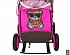 Санки-коляска Snow Galaxy - City-1-1 - Мишка в красной футболке в очках, цвет розовый на больших надувных колесах, сумка, варежки  - миниатюра №5