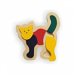 Контур, деревянная рамка - Кошка (Wooden Toys, D152) - миниатюра