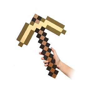 Кирка 8 Бит, золотая пиксельная, 45 см (Pixel Crew, PC01295)