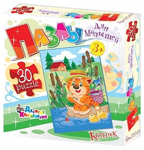 Пазлы картонные для малышей – Котик (Десятое Королевство, 01549ДК)