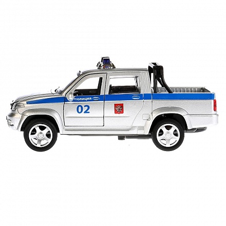 Машина металлическая инерционная UAZ Pickup – Полиция, 12 см, открываются двери  