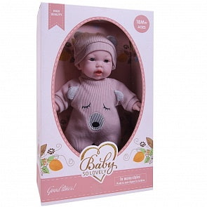 Пупс - Baby So Lovely в розовом комбинезоне и шапочке, 28 см (Junfa Toys, 1910-4)