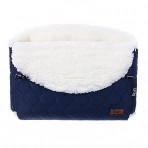 Муфта меховая для коляски Nuovita Polare Bianco Blu scuro/Темно-синий (Nuovita, NUO-mPOLB_2135)