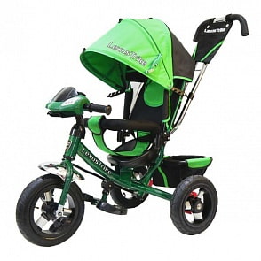Велосипед 3-х колесный с ручкой управления - Lexus Trike, зеленый, светомузыкальная панель, надувные колеса диаметром 30 и 25 см (Lexus Trike, 950M2-N1210-GREENsim)