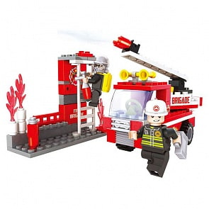 Конструктор Пожарная бригада - Пожарная машина, 133 детали (Ausini, 21401)