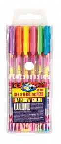 Ручки гелевые 6 цветов Rainbow, 0,8 мм (Centrum, 80787)
