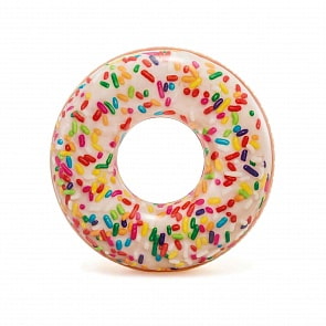 Надувной круг для плавания – Пончик с присыпкой, 114 см (Intex, с56263)