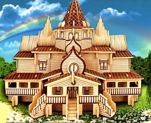 Сборная деревянная модель - Русский терем (Wooden Toys, РН032)