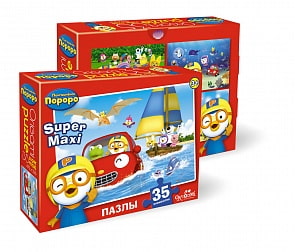Макси Пазл Пингвиненок Пороро "Веселая Регата" 35 элементов (Origami, 01763or)