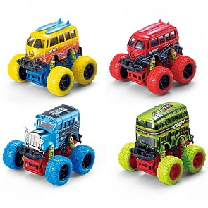 Автобус с большими колесами, инерционный, металлический, 10 см (Wincars, YK-2206)