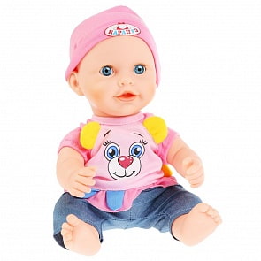 Интерактивный пупс Сашенька с аксессуарами, 10 песенок (Карапуз, 1579-RU-20)