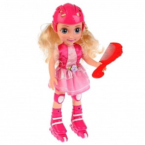 Интерактивная кукла – Амелия, 36 см, катается на роликах, 3 функции, 3 мелодии (Карапуз, AM66052E-RU)