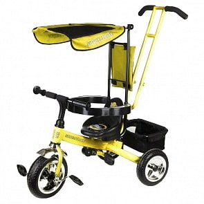 Велосипед 3-х колесный с ручкой, подножка, золотой (Super Trike, XG18819-T12GOsim)