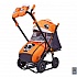 Санки-коляска Snow Galaxy City-2-1 - Панда на оранжевом, на больших колесах Eva, сумка, варежки  - миниатюра №2